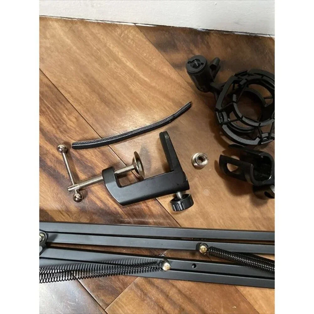 Professional Recording Microphone Stand with Adjustable Boom Arm and Adapter
